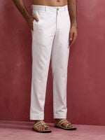 Thumbnail for trueBrowns Men's White Cotton Twill Pants - Distacart