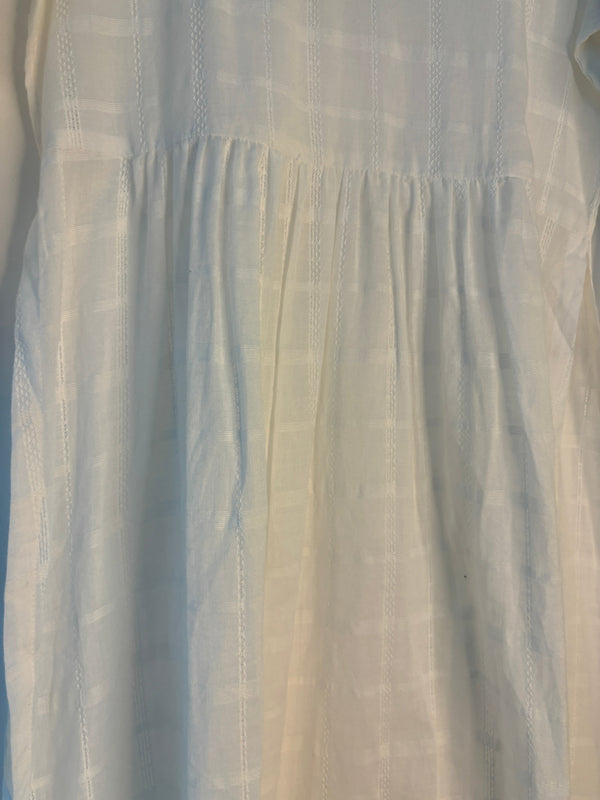 trueBrowns White Square Dobby Kurta