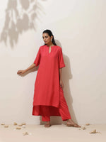 Thumbnail for trueBrowns Coral Viscose Kurta Pant Set