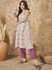 InWeave Dusty Mauve V Neck Aline Kurta Set - Distacart