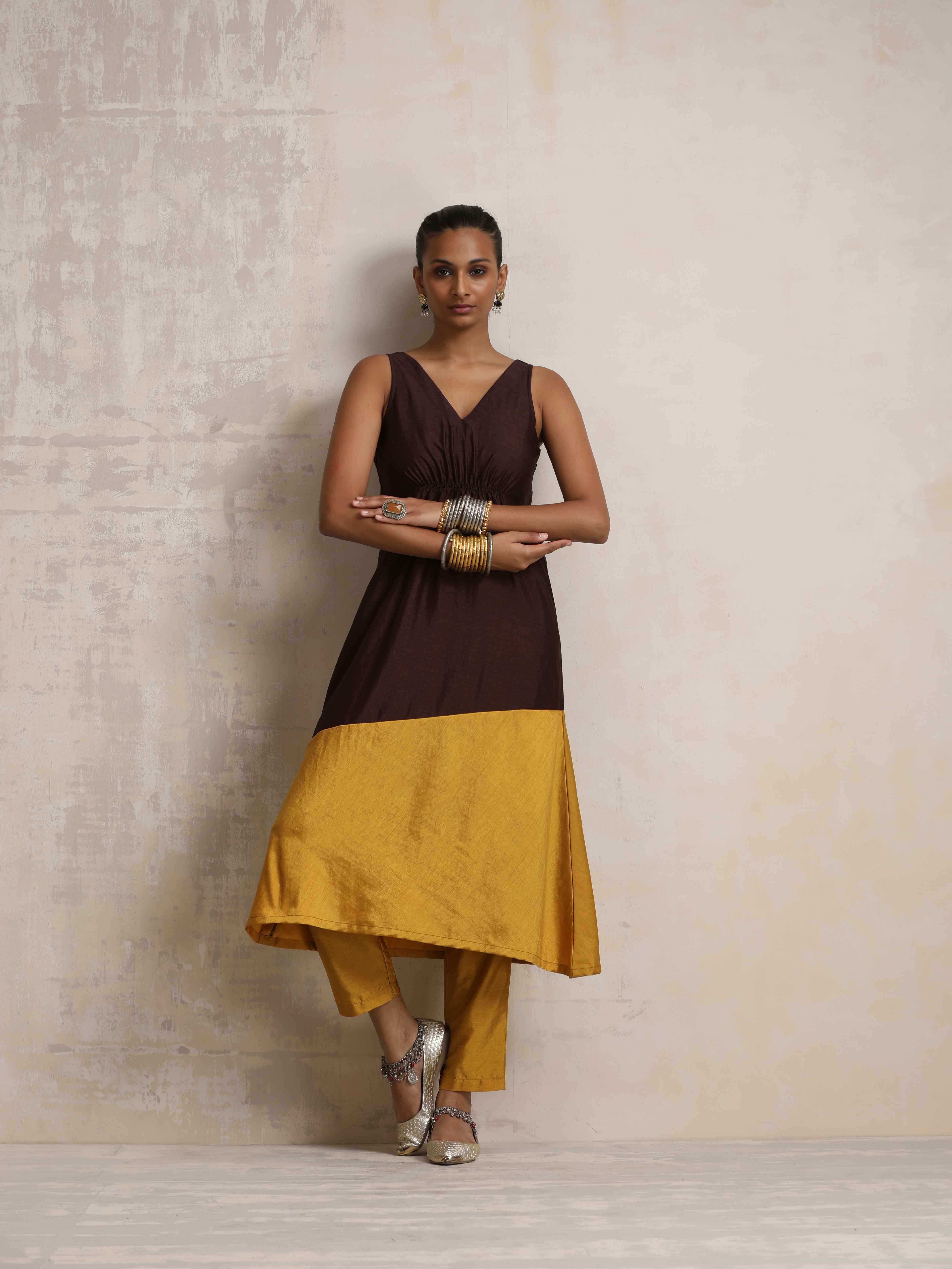 trueBrowns Cola Silk Kurta Set - Distacart