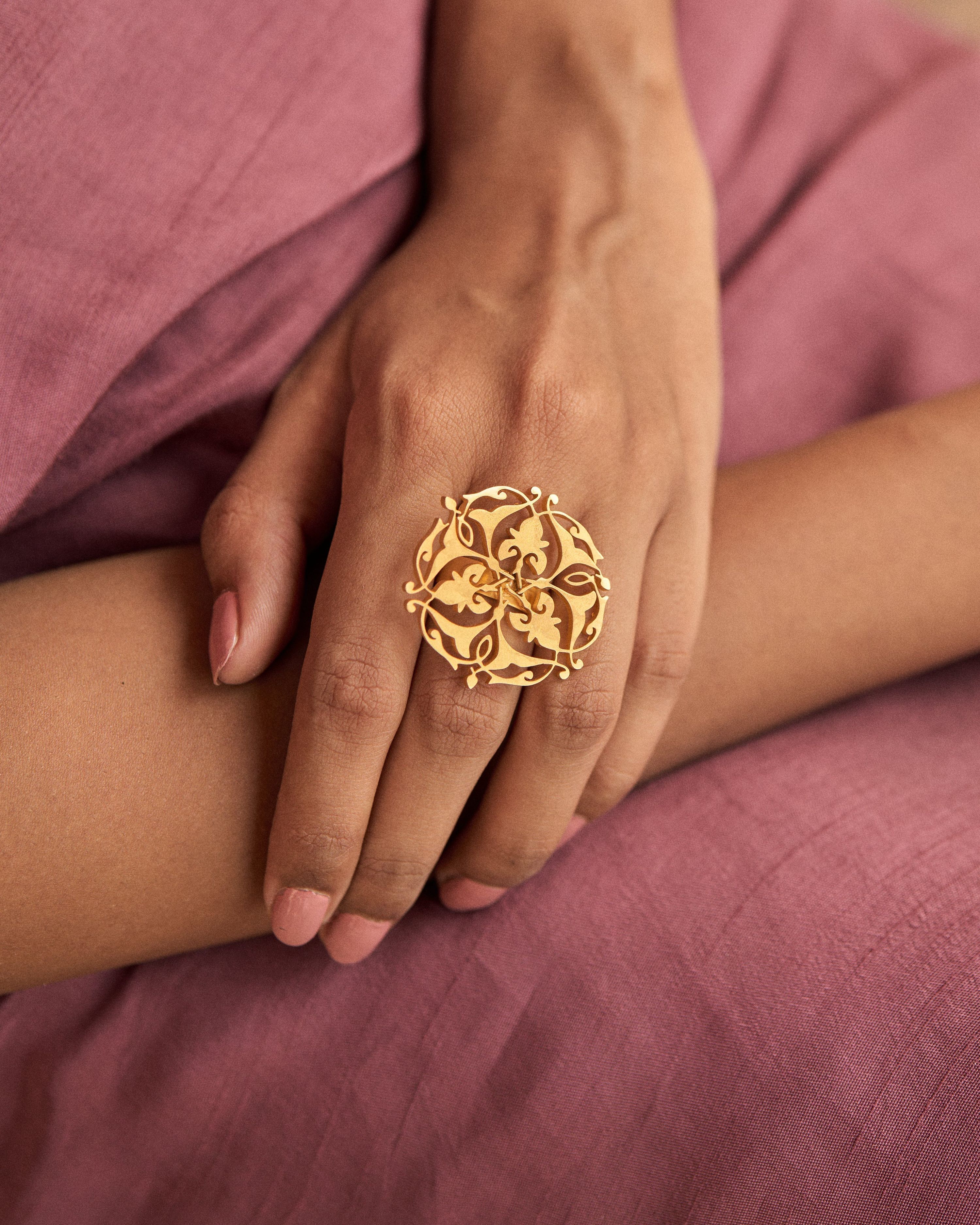 trueBrowns Gold-Polished Circle Ring - Distacart