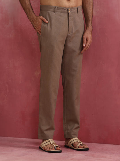trueBrowns Men's Grey Cotton Twill Pants - Distacart