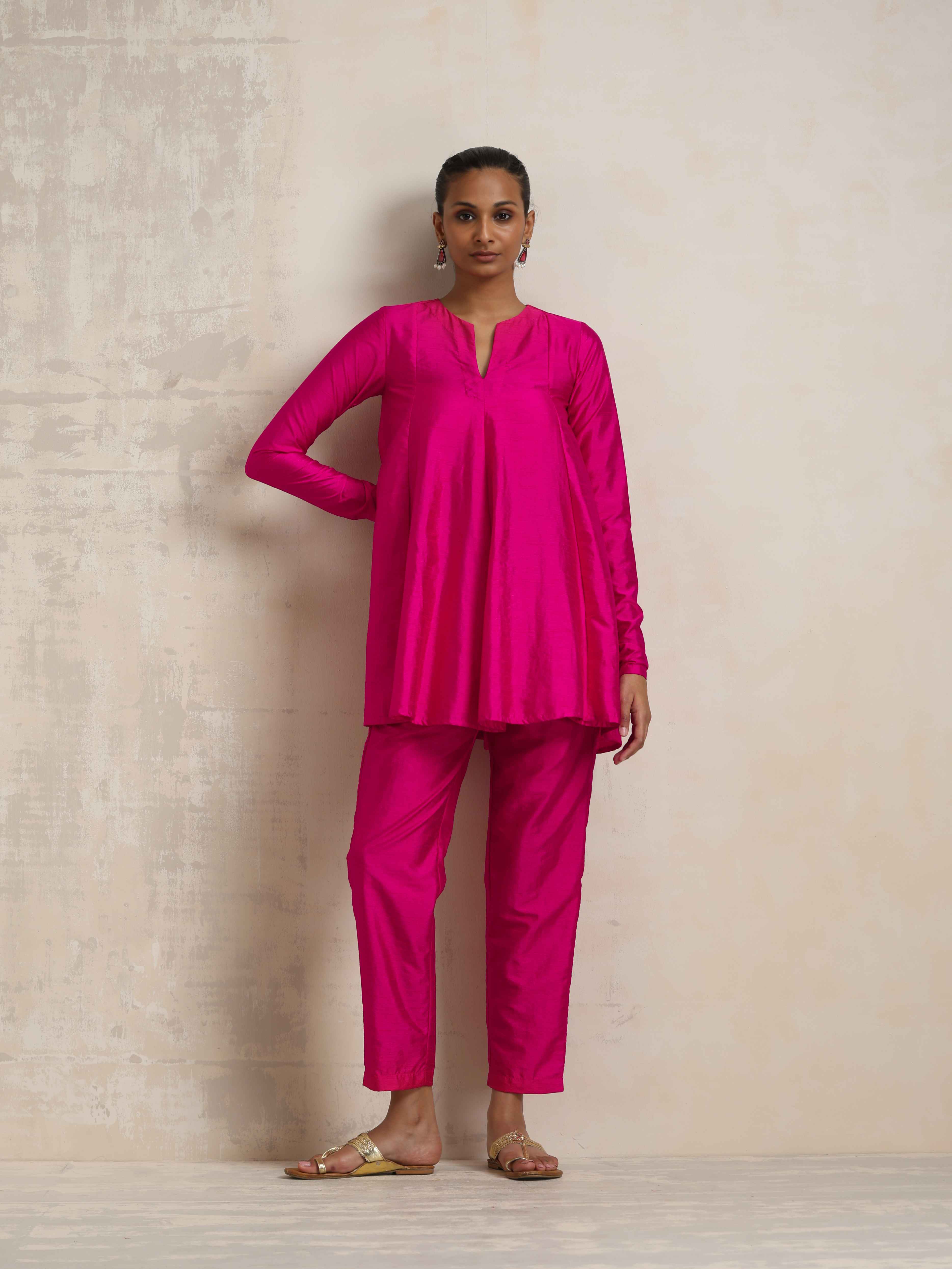 trueBrowns Pink Silk Co-ord Set - Distacart