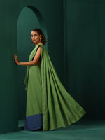 Thumbnail for trueBrowns Green Muslin Silk Ready to Wear Saree - Distacart