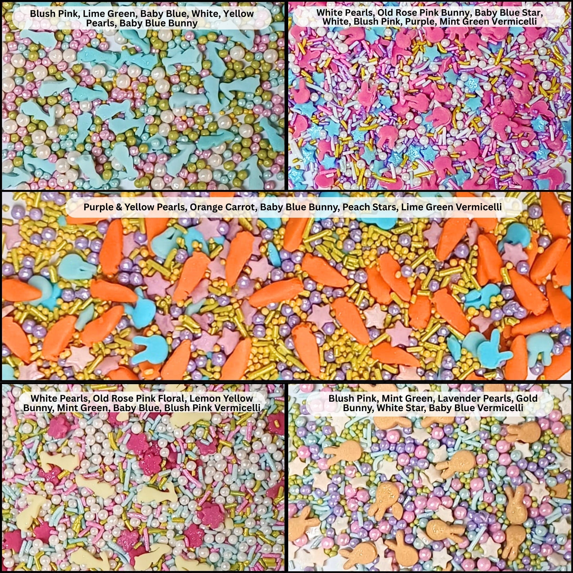 confect easter sprinkles edible edible sprinkles mix for baking cake pack of 5 100gms