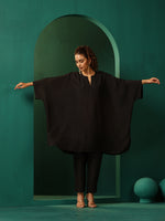 Thumbnail for trueBrowns Black Silk Kaftan Pant Set - Distacart