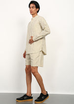 Thumbnail for Fabmade Sandline Stripe Linen Co-Ord Set - Distacart