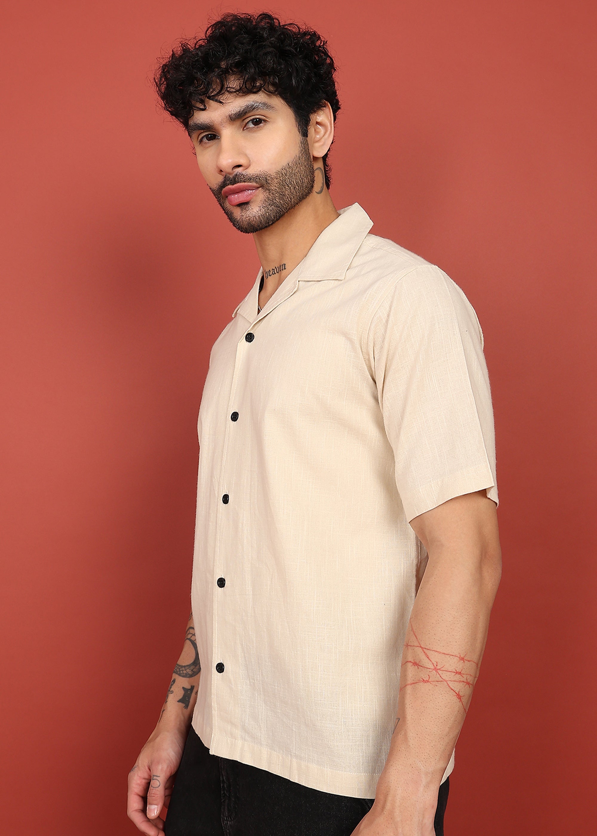 Fabmade Ivory Bloom Back-Print Shirt - Distacart