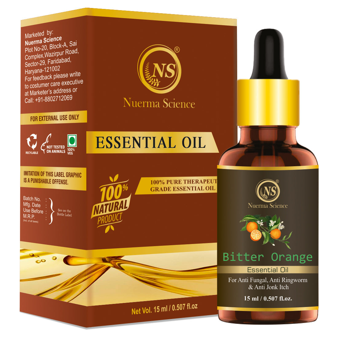 Nuerma Science Bitter Orange Essential Oil For Anti Fungal & Aromatherapy - Distacart