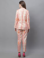 Thumbnail for Jainish Women's WoDigital Printed Crop Top and Jacket Set - Orange - Distacart