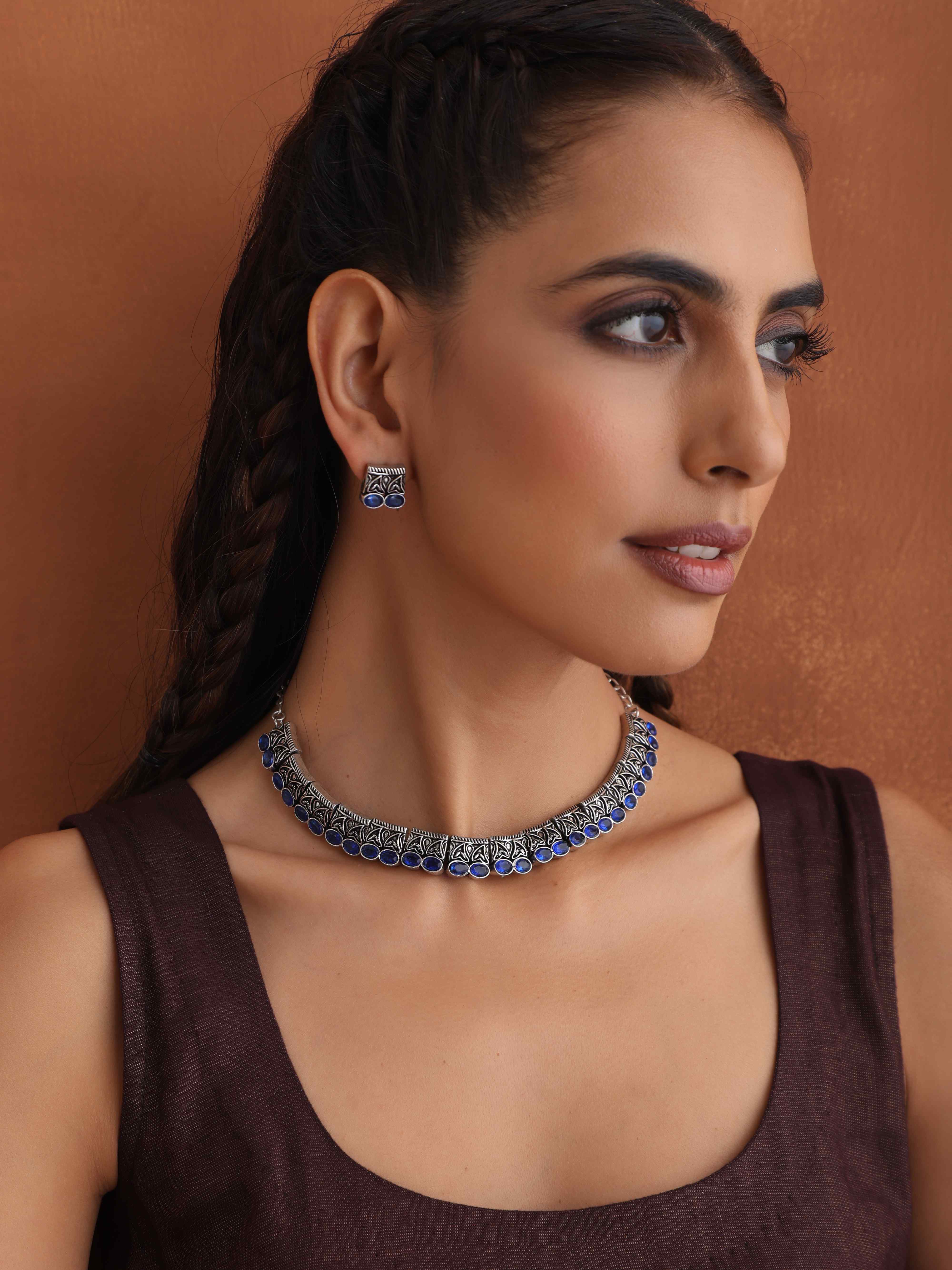 trueBrowns Silver Tone Beaded Necklace Set - Distacart