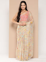 Thumbnail for Ahalyaa Floral Printed Poly Chiffon Saree - Distacart