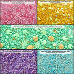 Thumbnail for confect easter sprinkles edible mix parrot green pink sky blue and yellow pearls stars pack of 5 100gms