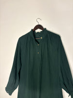 Thumbnail for trueBrowns Dark Green Cotton Dobby Long Top