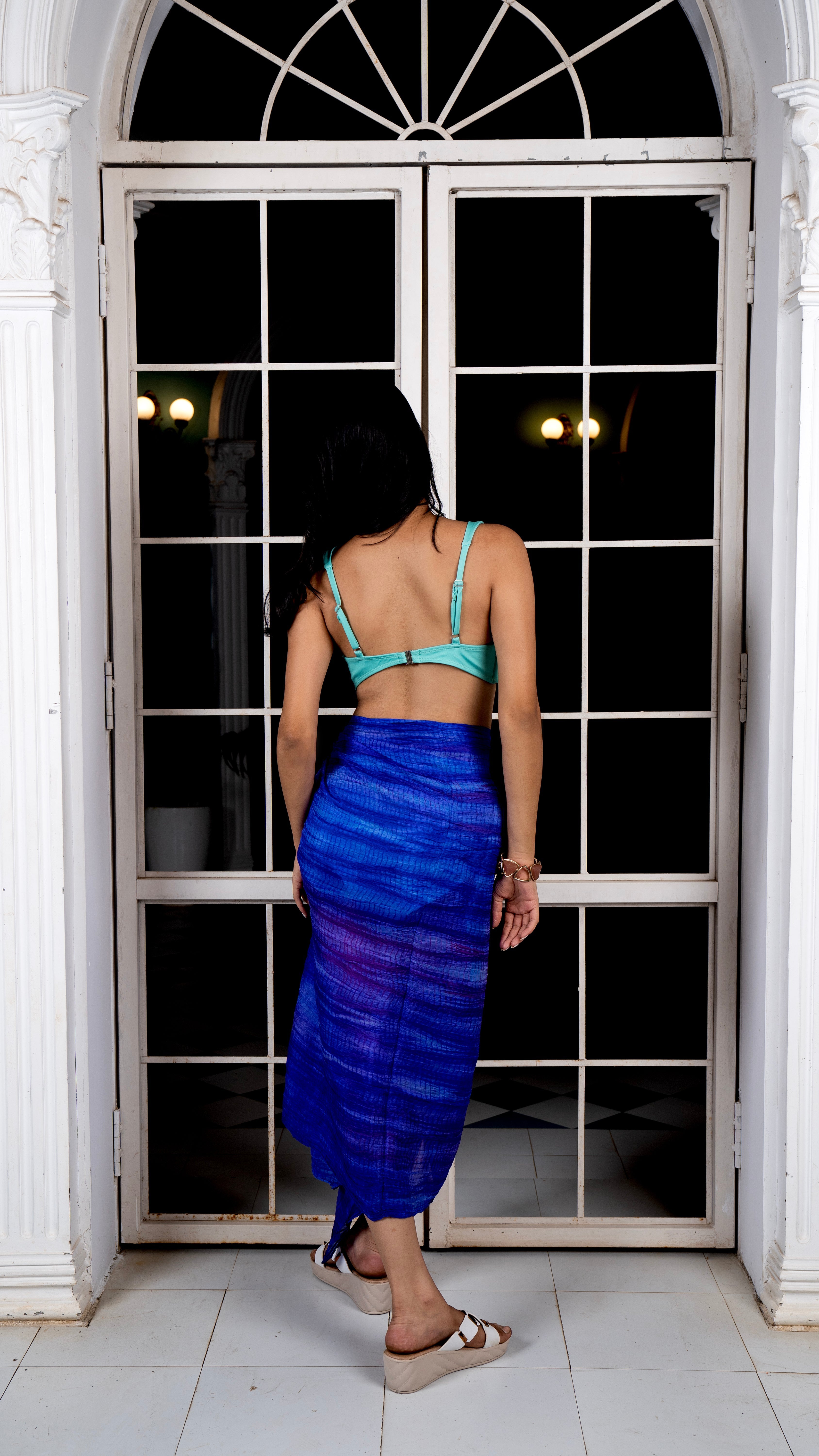 Noroke Silk Ultramarine Silk Sarong - Blue - Distacart