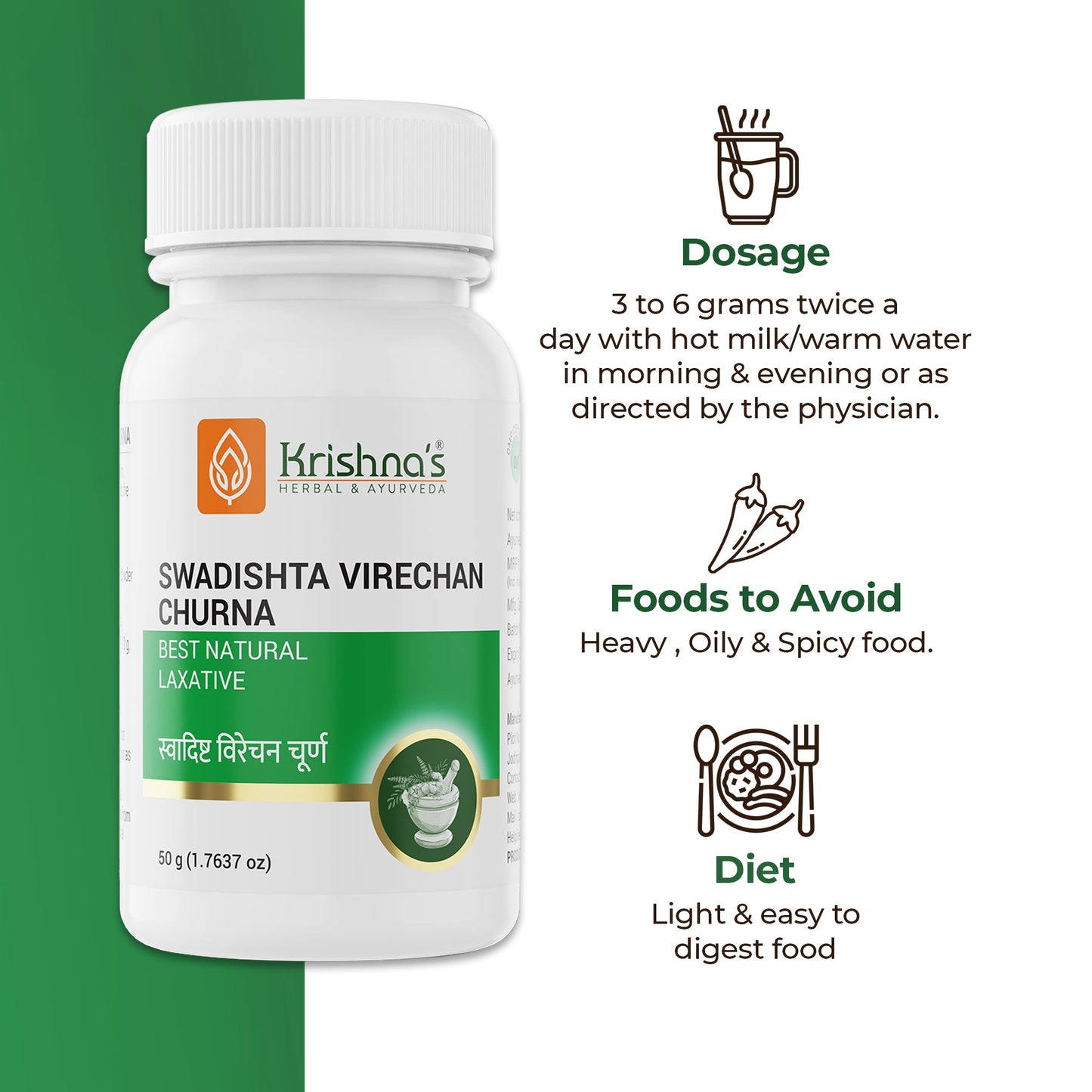 Krishna'S Herbal & Ayurveda Swadishta Virechan Churna - Distacart