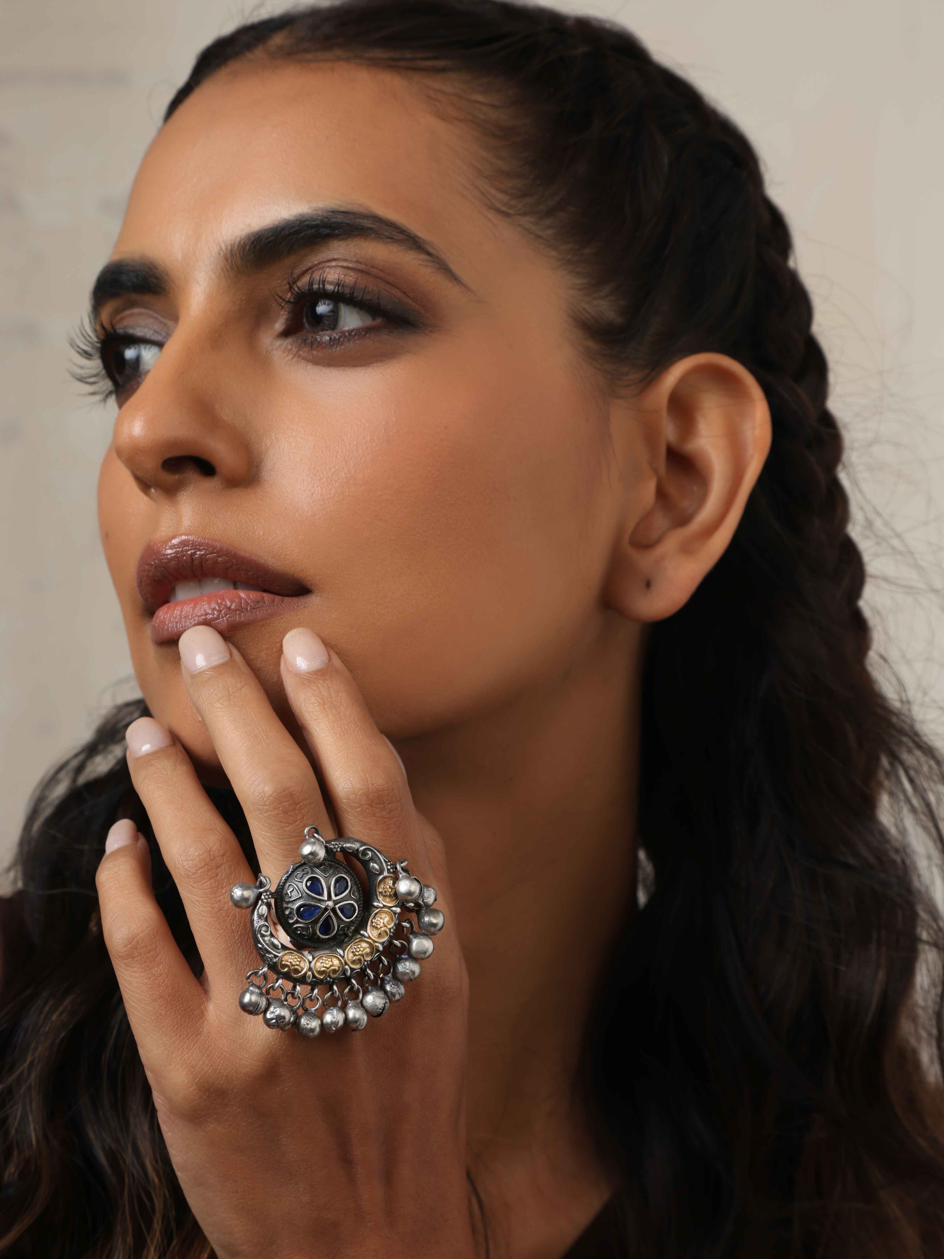 trueBrowns Silver Gold Tone Stone Ring - Distacart