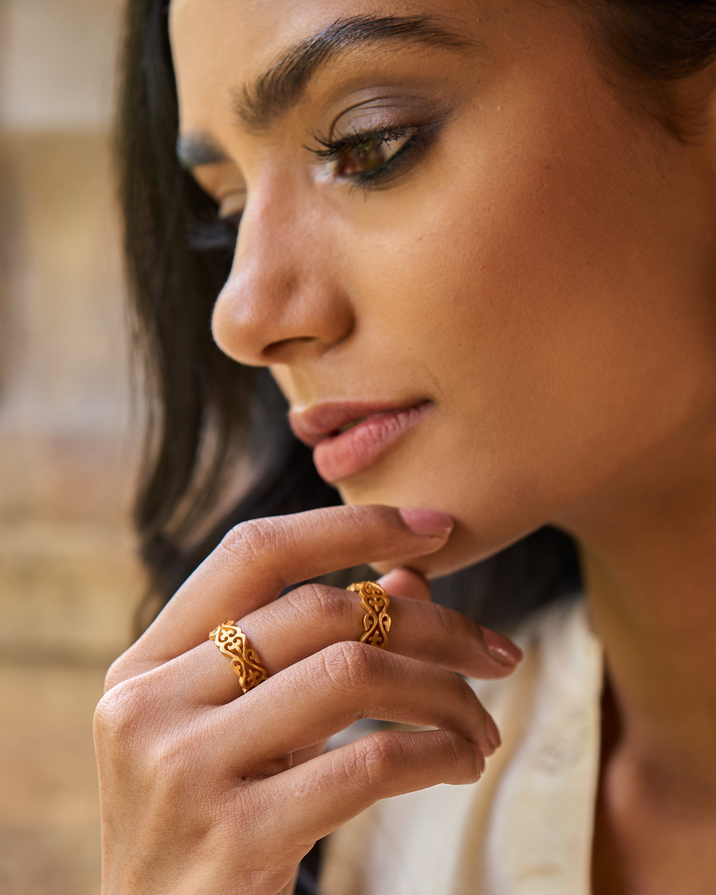 trueBrowns Gold-Polished Bel Rings - Distacart