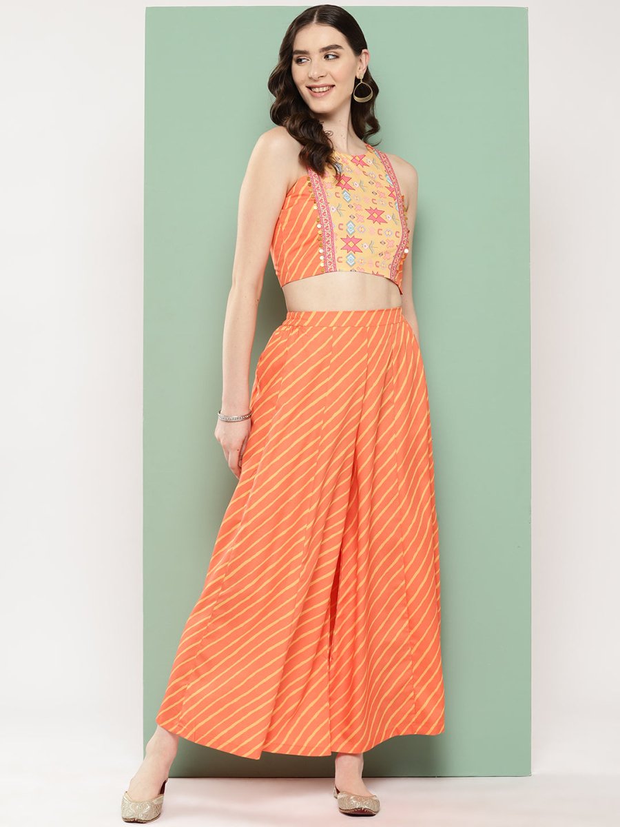 Ahalyaa Geometric Printed Ethnic Co-Ords - Distacart