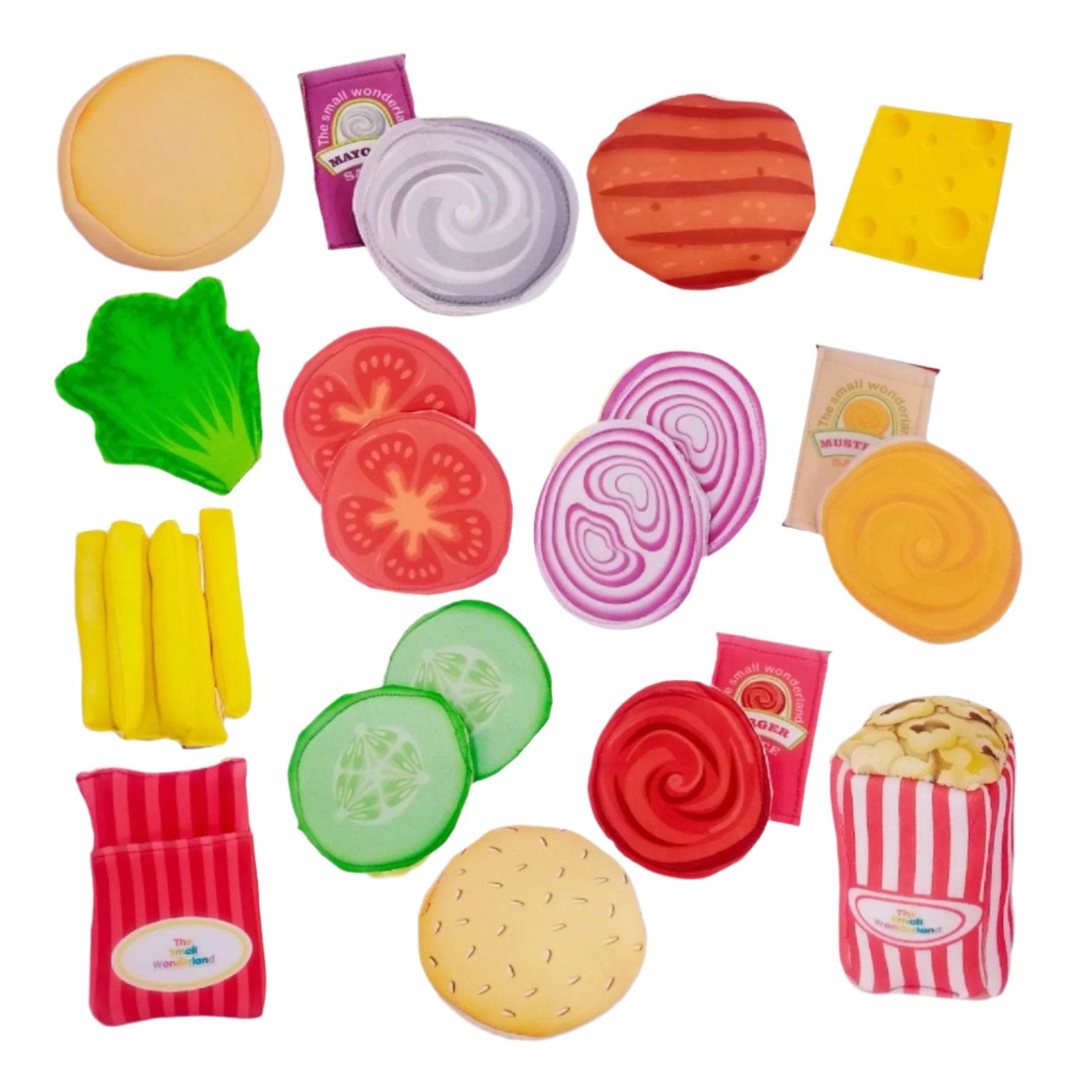 The Small Wonderland Pretend play Burger ,French fries & popcorn - 25 piece