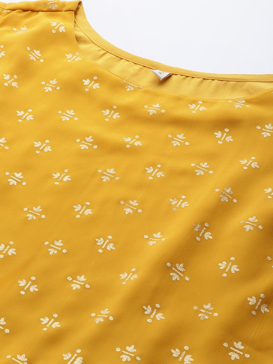 Ahalyaa Boat Neck Printed Embellished Tunic - Distacart