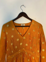 Thumbnail for trueBrowns Mustard Zari Embroidered Top