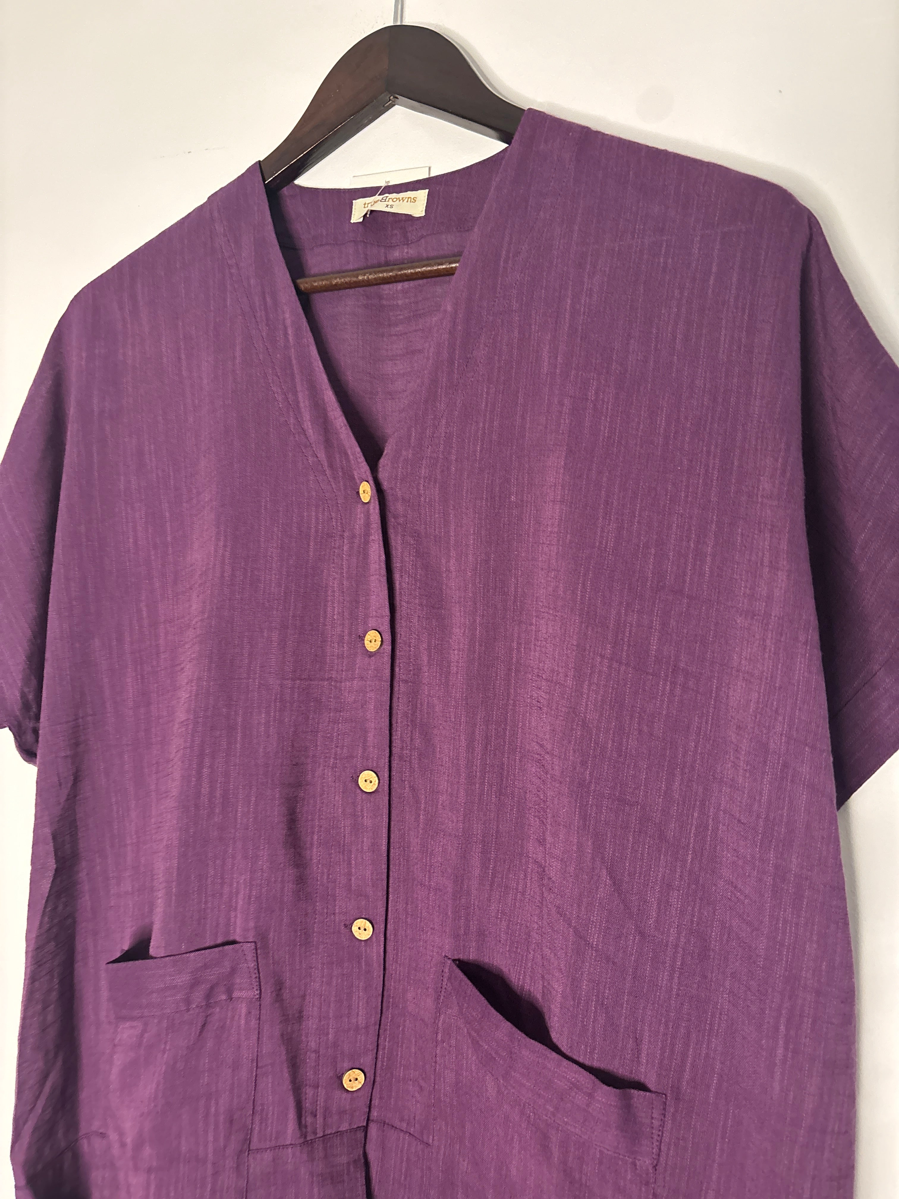 trueBrowns Purple Slub Top - Distacart