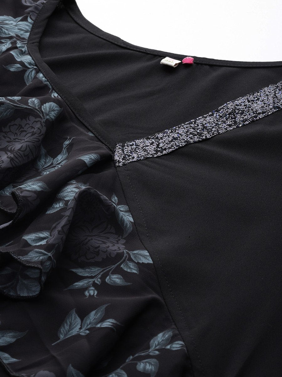 Ahalyaa Floral Bell Sleeves Kurta - Distacart