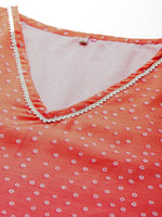 Thumbnail for Ahalyaa Plus Size Bandhani Printed Flared Sleeves Gotta Patti Kaftan Kurta - Distacart