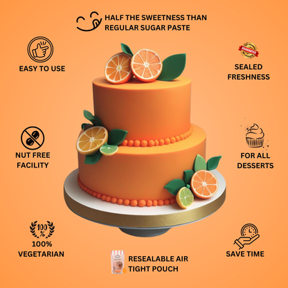 confect citrus orange sugarpaste br b 250 gms b