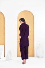 Thumbnail for BulBul Deepti Chanderi Purple Co-Ord Set