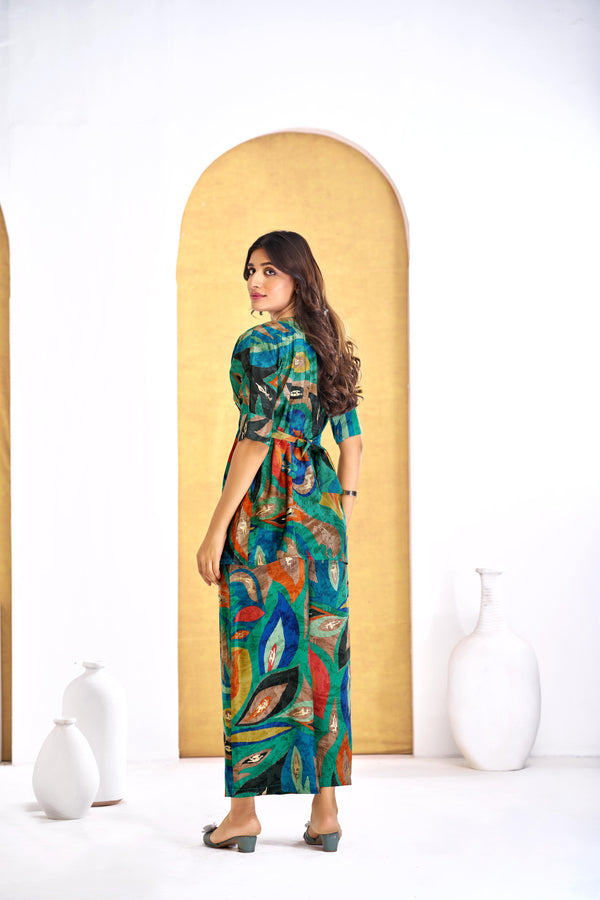 BulBul Kalki Green Chanderi Co-Ord Set