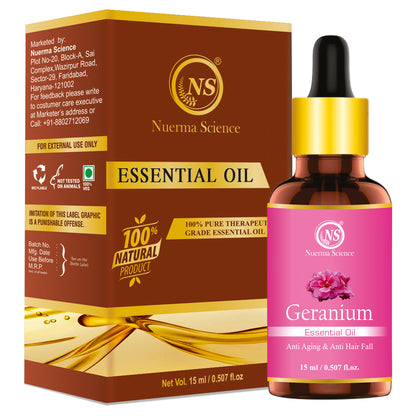 Nuerma Science Geranium Essential Oil for Healthy Skin & Hair - Distacart