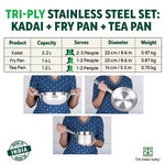Thumbnail for The Indus Valley TurboCuk Tri-ply Stainless Steel Cookware Set: 2.2L Kadai+ 1.4L Frypan+  1.2L Tea/Milk pan, Premium Quality, 3 Layer Thick Body, 100% Toxin-free, Non-stick, Induction & Gas