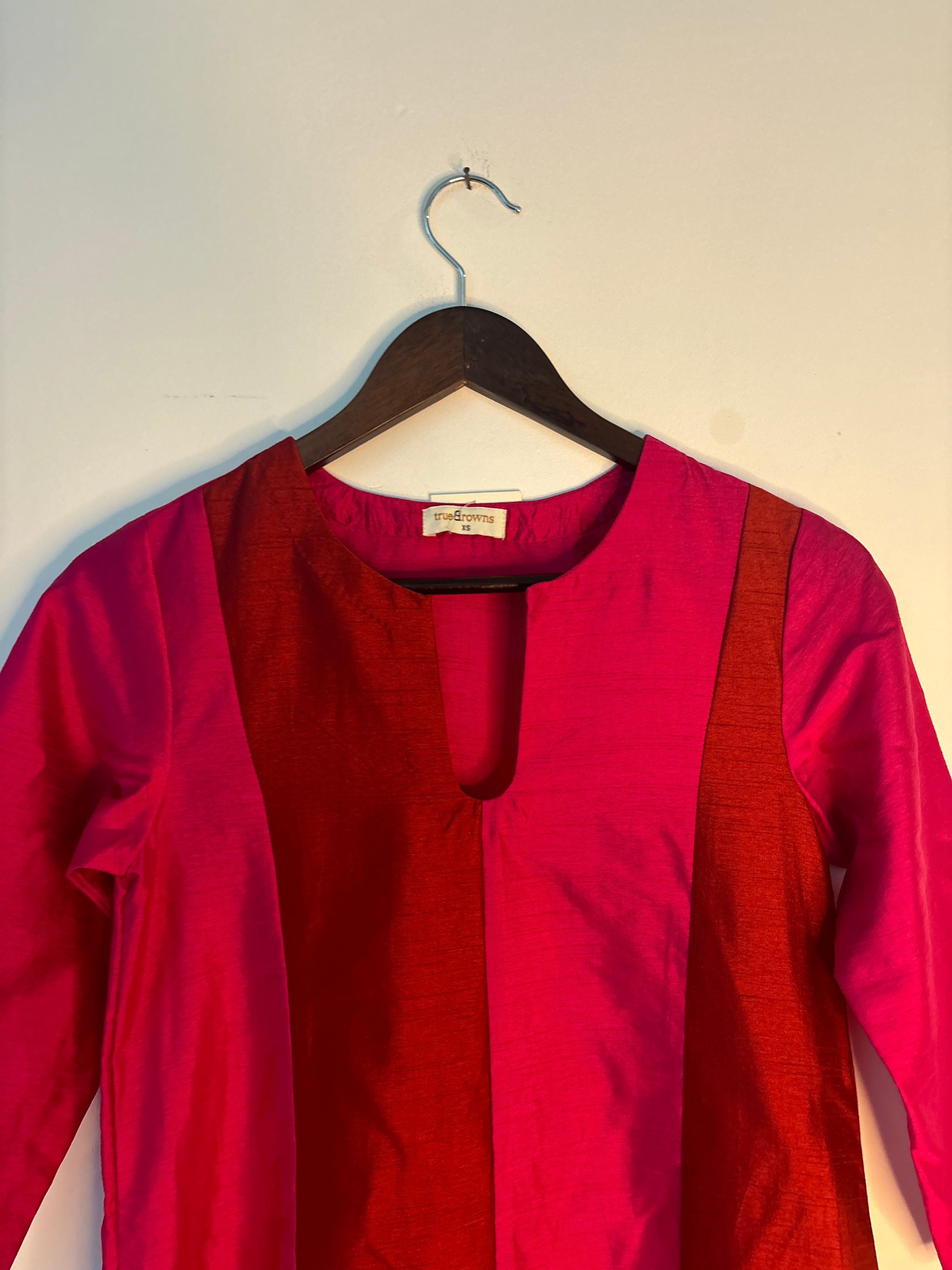 trueBrowns Pink Metallic Kurta - Distacart