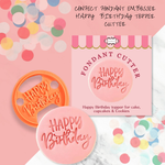 Thumbnail for celebration stencils toppers cutters celebration topper cutter happy birthday 01