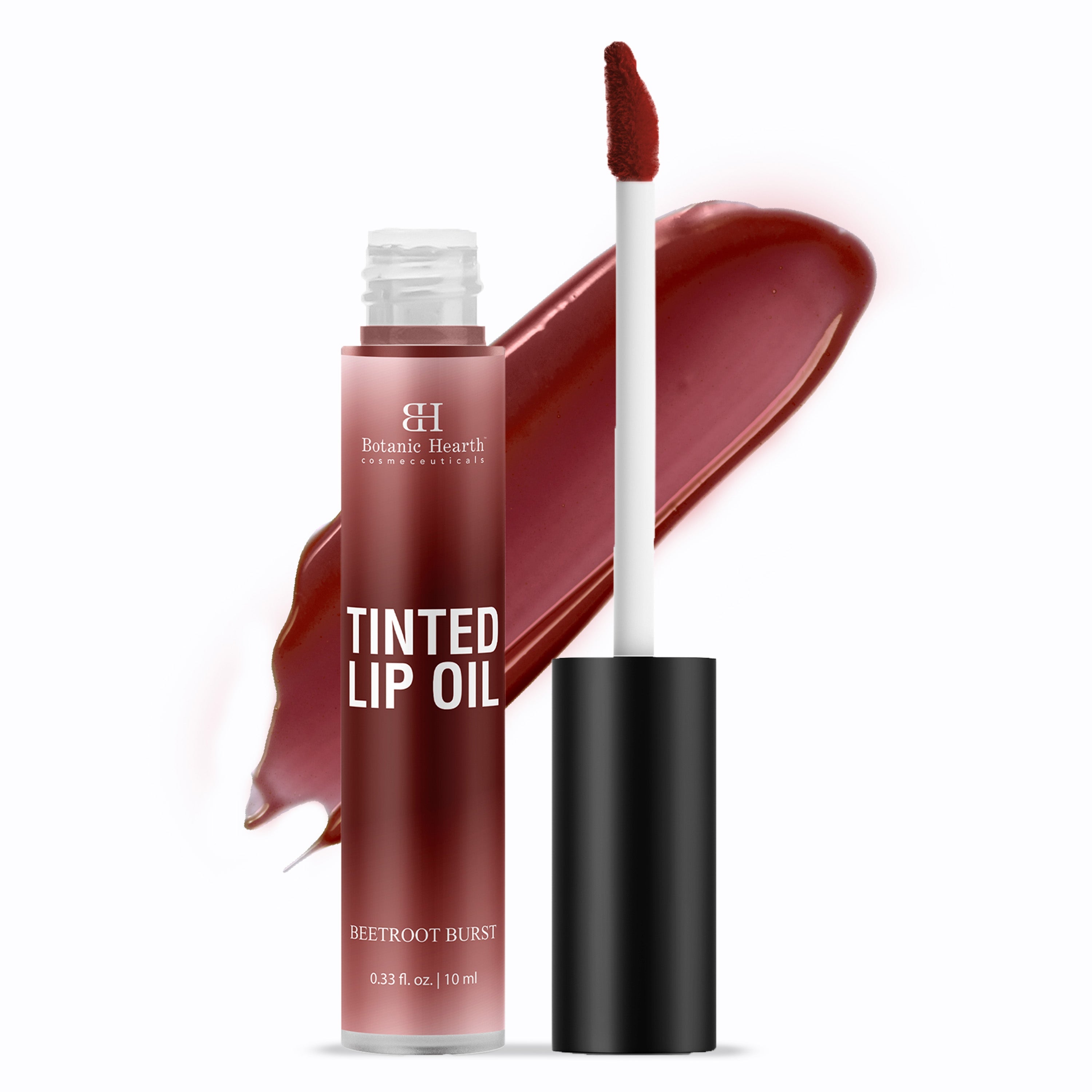 Botanic Hearth Tinted Lip Oil | Moisturizing Lip Gloss Oil for Dry Lips | Deep Red Gloss | Lightweight & Non Greasy | - Distacart