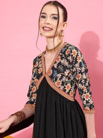 Thumbnail for Ahalyaa Floral Printed Empire Midi Dress - Distacart