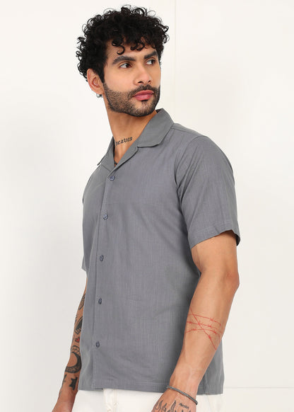 Fabmade Slate Ease Linen Shirt - Distacart