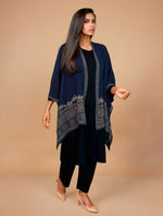 Thumbnail for trueBrowns Blue Woollen Kaftan Cape