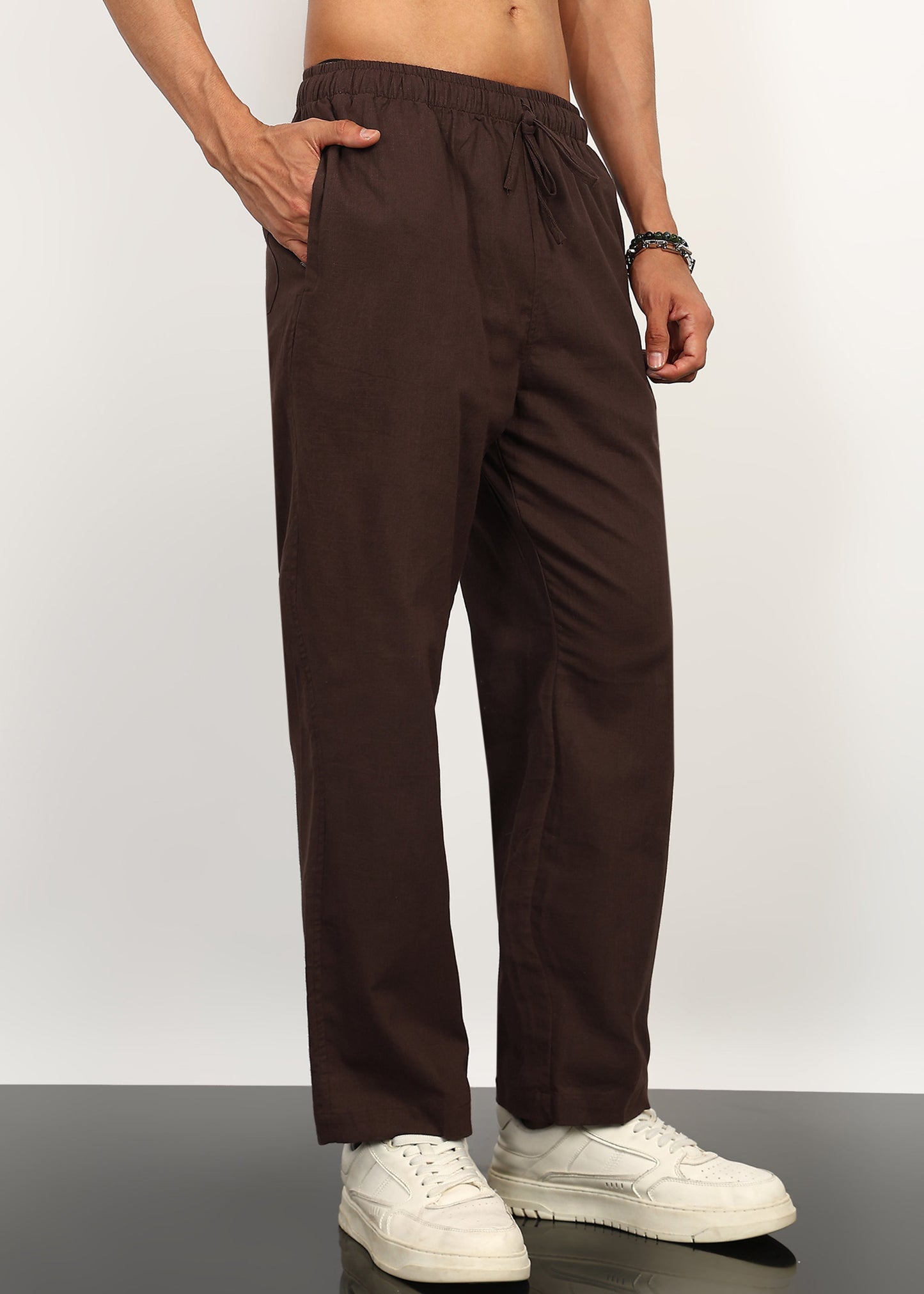 Fabmade Cocoa Drift Linen Trousers - Distacart