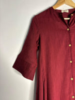 Thumbnail for trueBrowns Maroon Slub Kurta