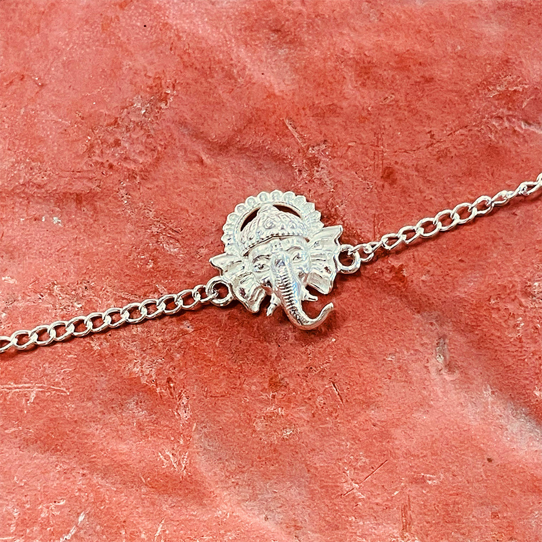 trueBrowns 925 Sterling Silver Ganesh Idol Silver Chain Rakhi - Distacart