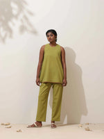 Thumbnail for trueBrowns Pear Green Cotton Linen Co-Ord Set