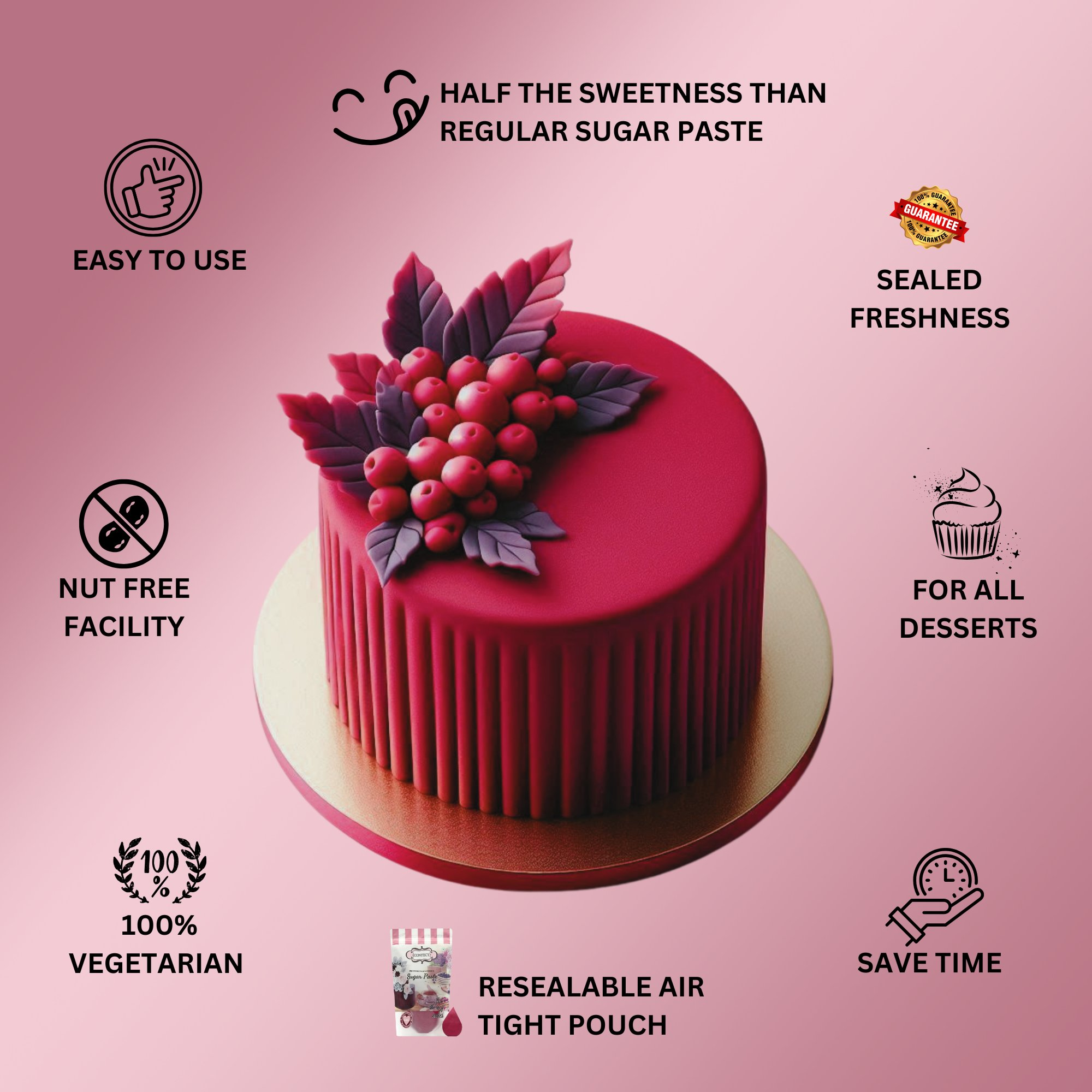 confect magnificent magenta sugarpaste br b 1 kg b