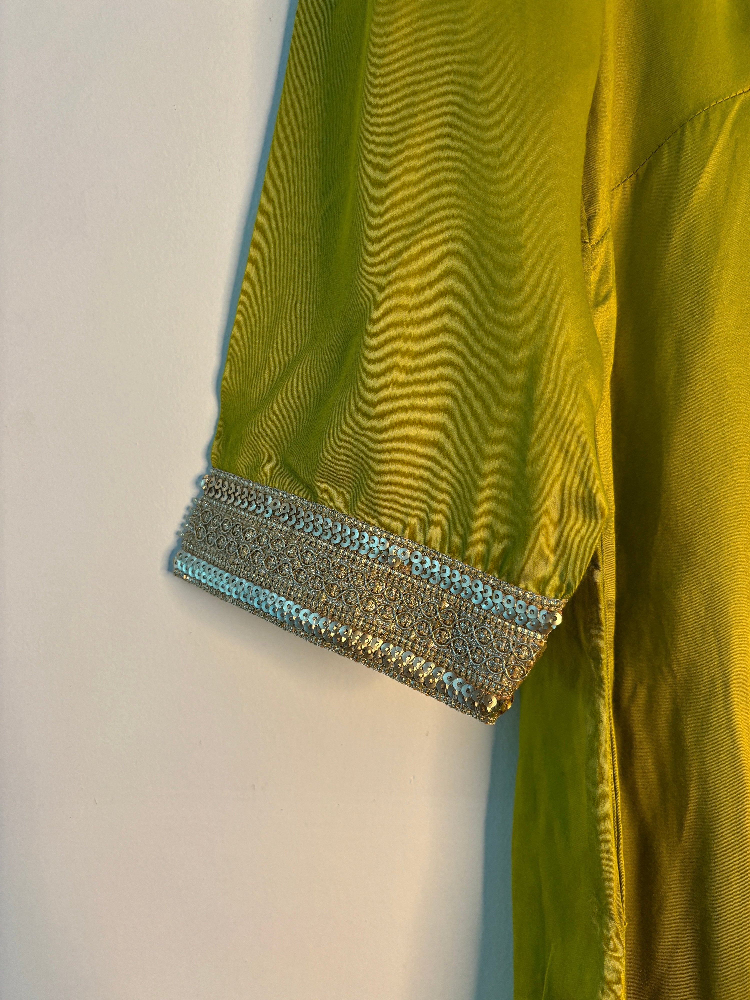 trueBrowns Lime Modal Kurta - Distacart