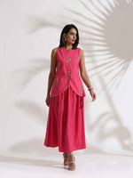 Thumbnail for trueBrowns Pink Cotton Skirt Co-ord Set
