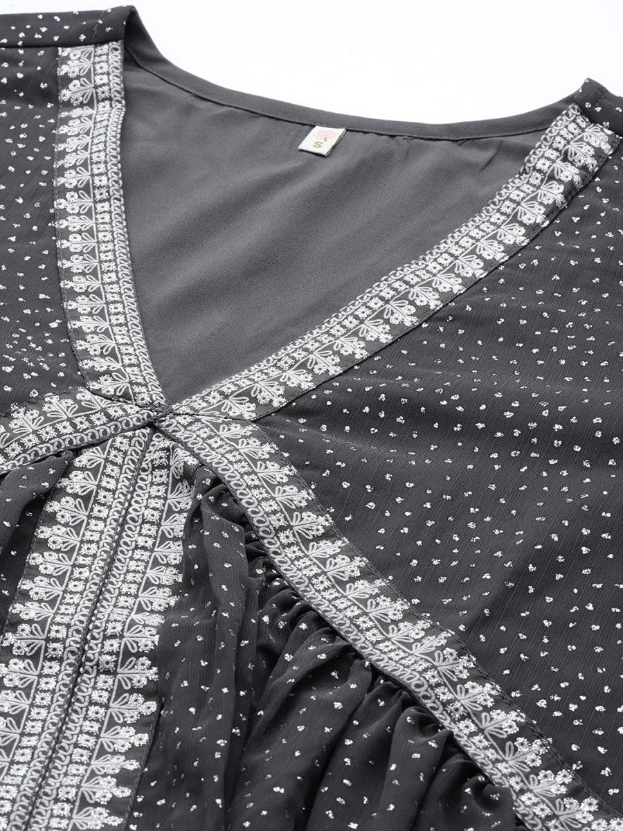 Ahalyaa Glitter Printed Top With Trousers - Distacart