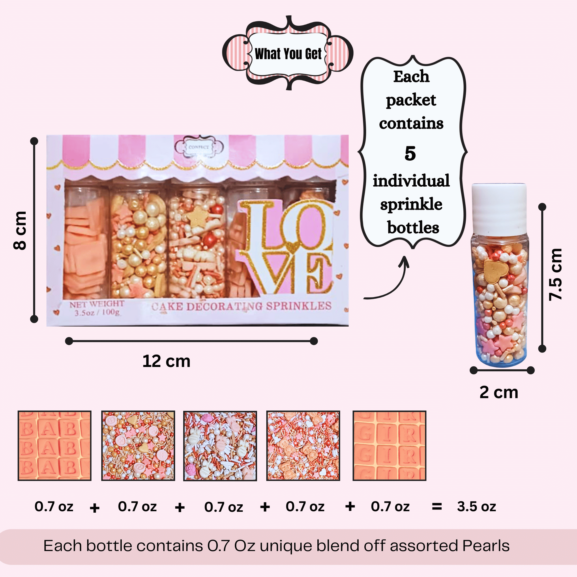 confect girls baby shower sprinkles edible sprinkles pack of 5 baby shower 23